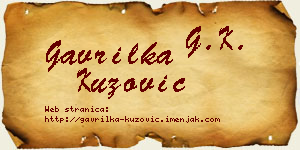 Gavrilka Kuzović vizit kartica